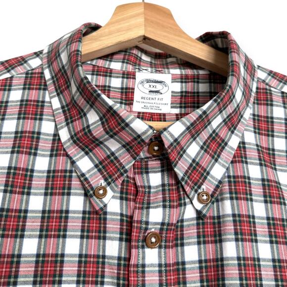 Brooks Brothers 1818 Plaid Regent Fit Long Sleeve Button Down Shirt Men's XXL - Picture 5 of 10